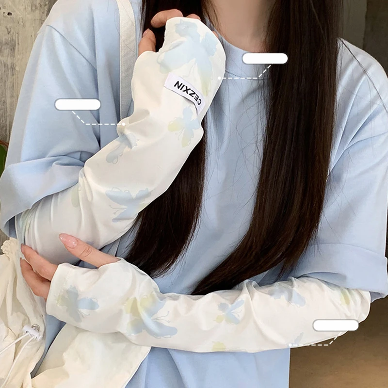 Manicotti con Stampa Farfalle, Protezione UV, Rinfrescanti per Guida, Ciclismo, Camminata Estiva, per Donne, Moda e Viaggi