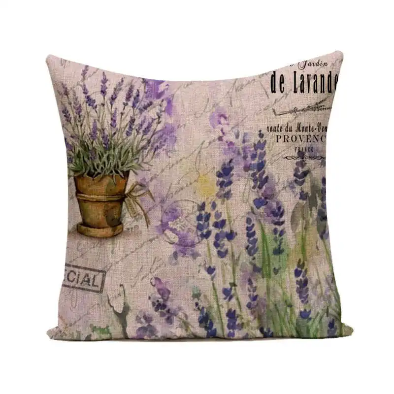 Lavendel Lila Blumen Kissenbezug Lila Blumen Kissenbezug 45x45cm Home Wohnzimmer Kissenbezug für Sofa Home Decor