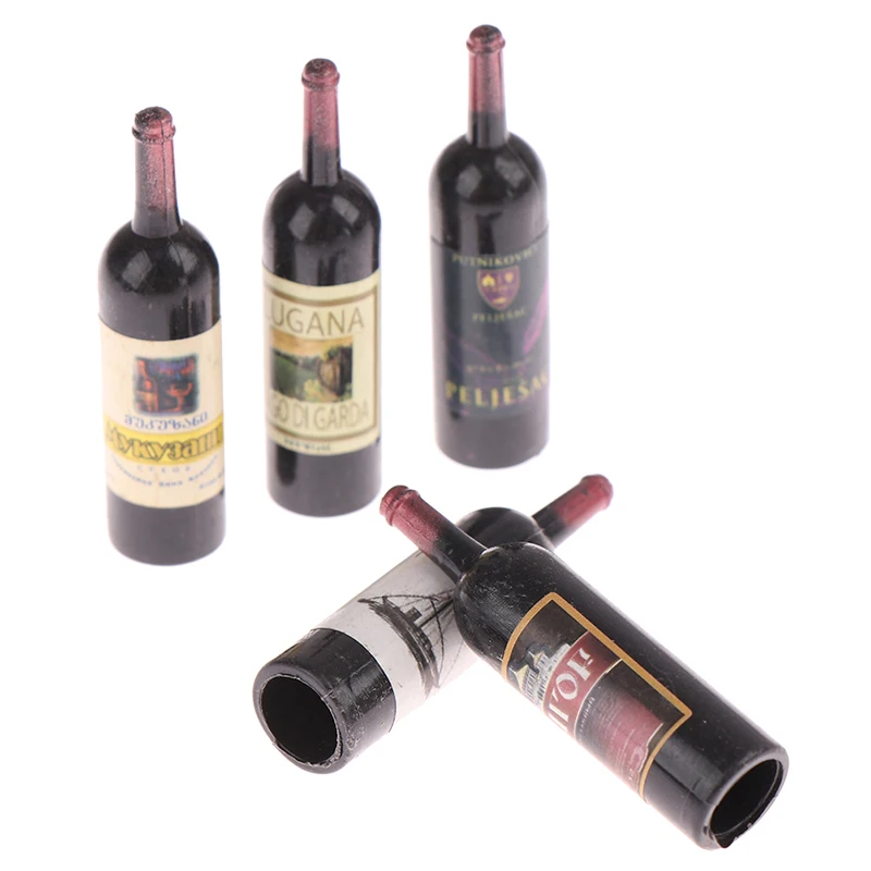 10Pcs 1/12 Dollhouse Miniature Mini Wine Bottle Set With Box Simulation Drinks Model Toys For Doll House Decoration Accessories