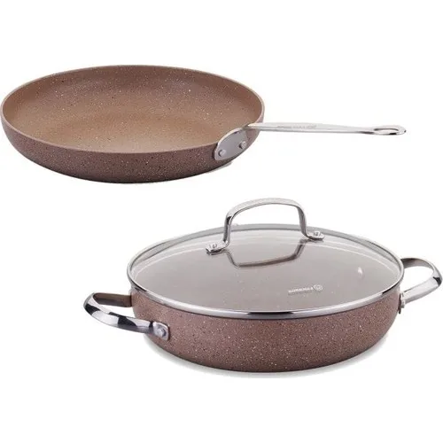 Korkmaz Browni Dual Granite Pot Pan Set 26 cm