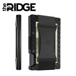 Ridge Carbon Fiber Credit Card Holder Luxury Aluminum Metal Minimalist Purse RFID Blocking Id Card Holder Luxury Mini Purse