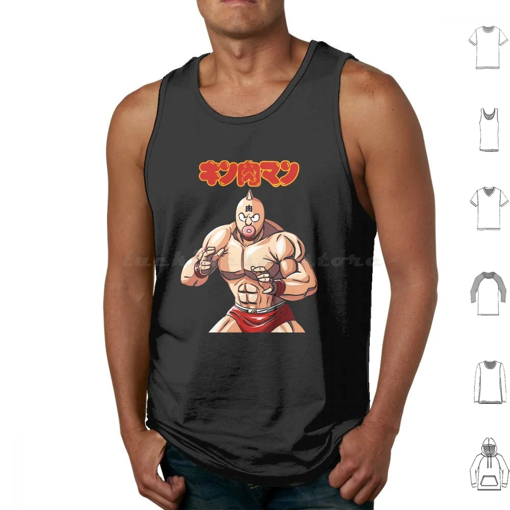 

Kinnikuman Tank Tops Print Cotton Kinnikuman Anime Manga Japan Japanese Nisei Kid Muscle Ultimate Muscles Colorful