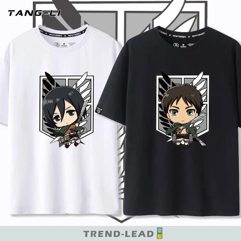 Attack on Titan Captain Levi Mikasa Surrounding Printed Adult Men and Women Short-Sleeved T-Shirt Summer Cotton Clothes