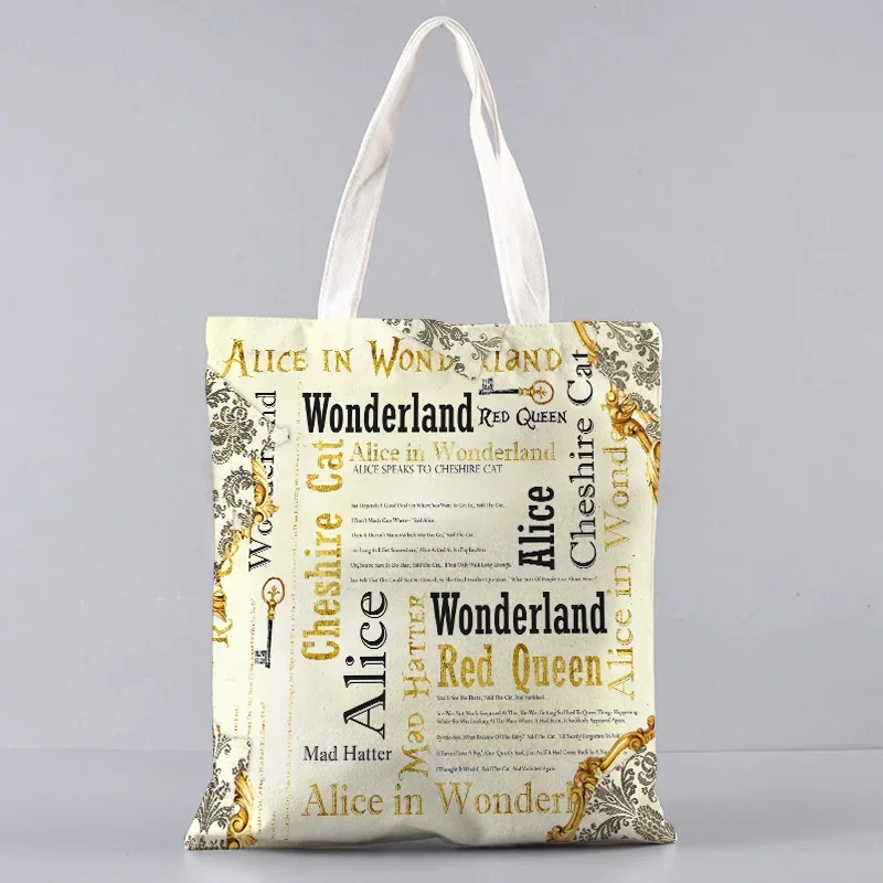 Borsa per la spesa a tracolla per ragazza borsa in tela da donna totes Tote bag donna Harajuku 2023 Shopper Alice princess Printed shopper handbag