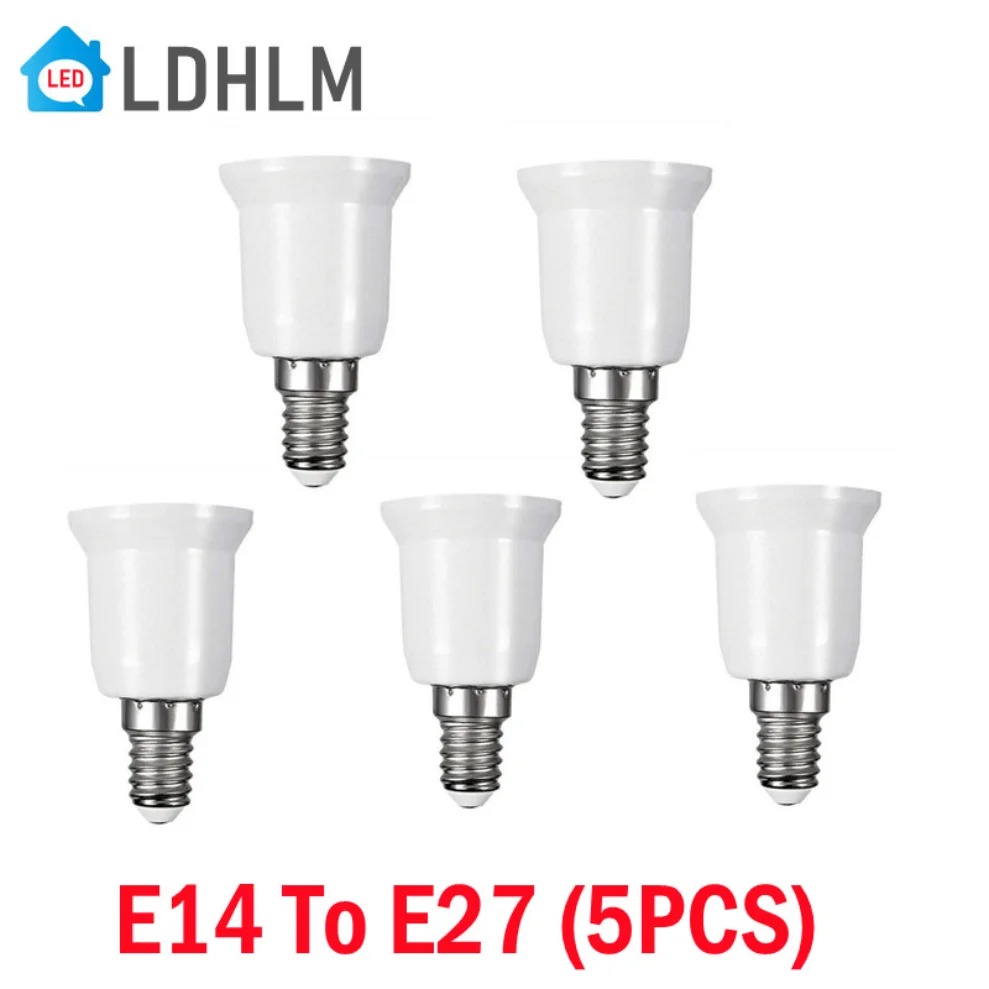 

5Pcs E14 to E27 Base Screw Light Lamp Bulb Holder Adapter Lamp Holder Adaptor for Household Bulb Lamp Advanced Materials