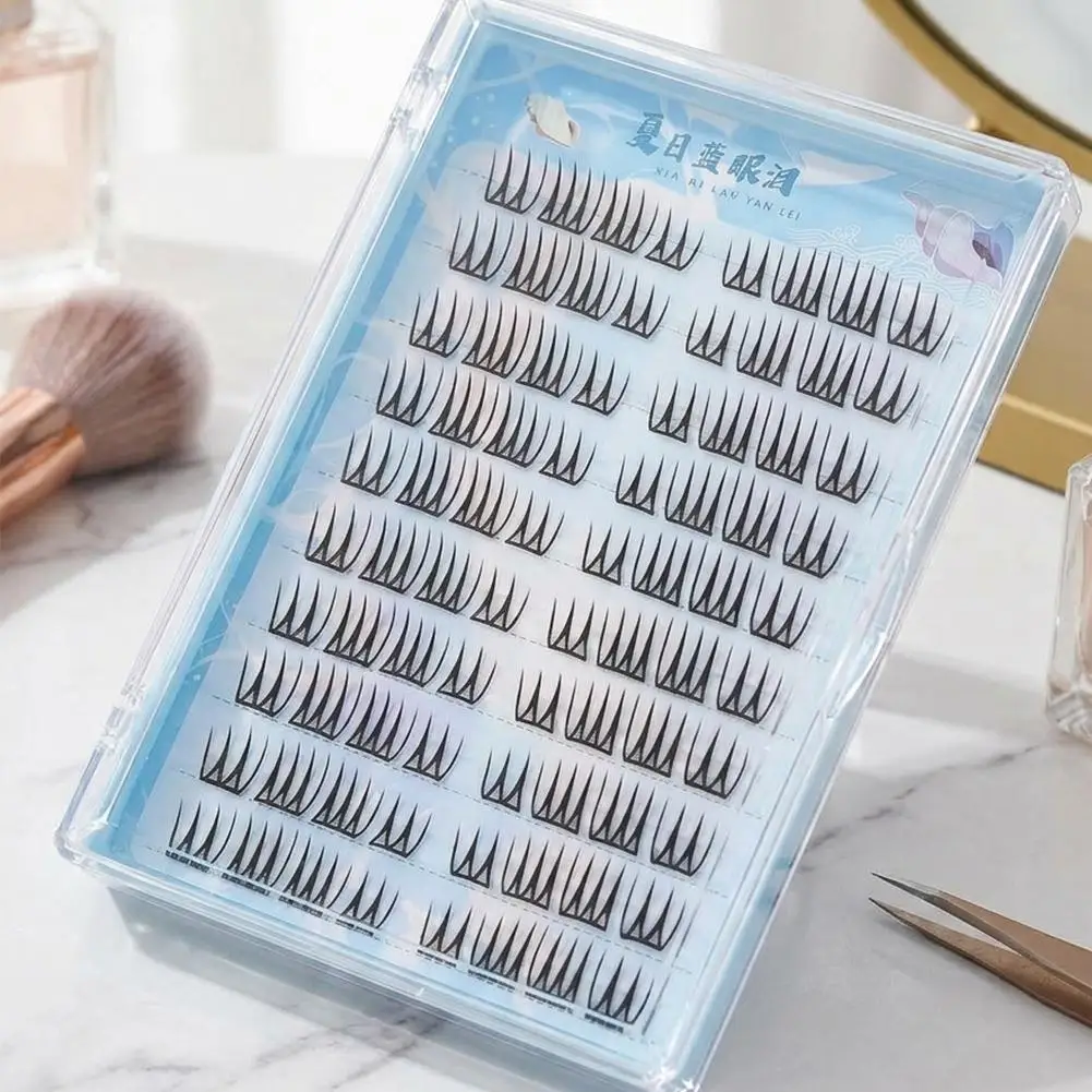 U-Shaped False Eyelashes Korean Girl Group Nude Clusters Eyelashes Natural Look Wispy Comic Design For Women DIY Makeup Tools