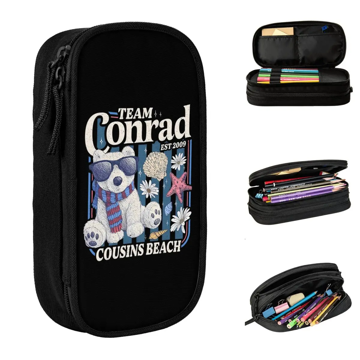 مقلمة Cousin Beach Team Conrad The Summer I تحولت مقلمة جميلة وحامل أقلام ذات سعة كبيرة وحقيبة أدوات مكتبية هدية للطلاب #2