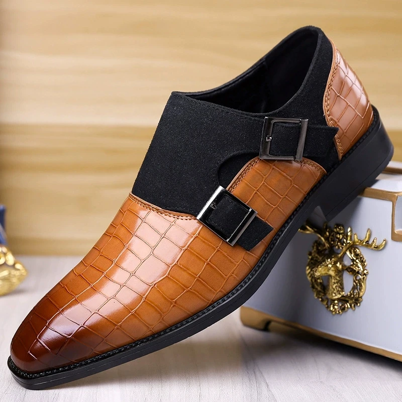 2026 Luxury Designer Black Brown Blue Casual Leather Shoes For Men Loafter Formal Wedding Dress Homecoming Zapatos