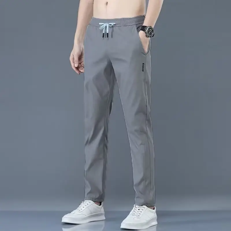 Plones de seda de hielo para hombre, novedad de verano, estilo no magnético, transpirables, sueltos, deportivos para jóve...