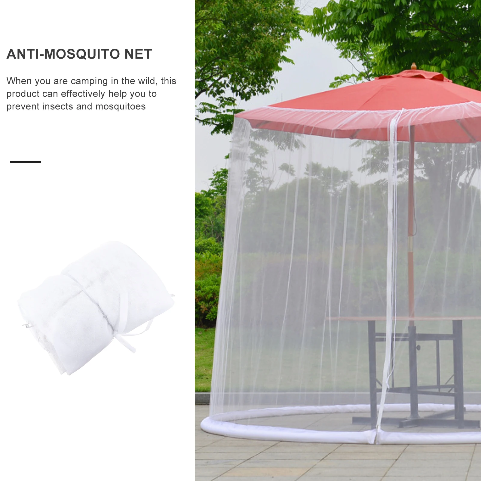 

Parasol Mosquito Net Zippered Umbrella Netting Table Screen Patio Outdoor Supplies