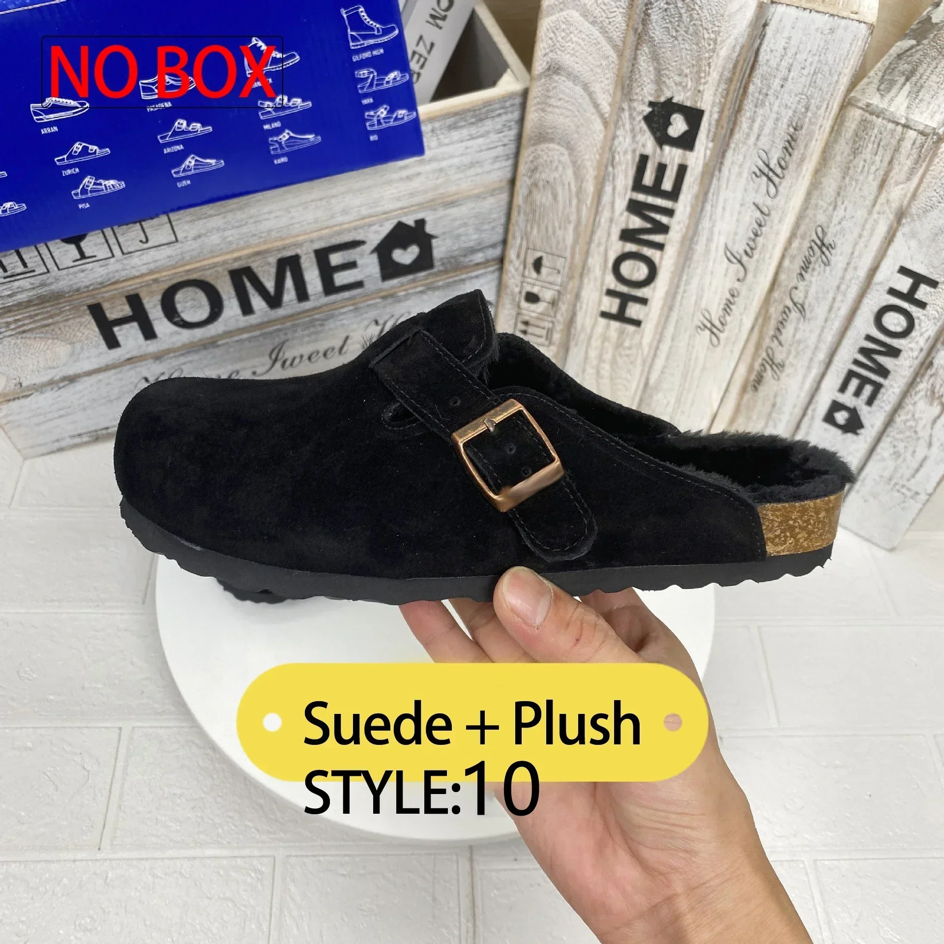 Summer Soft Footbed Suede Birken Sandals Women And Men Fashion All-Match Couples Wear Cork Slippers Winter Plus Velvet Shoes