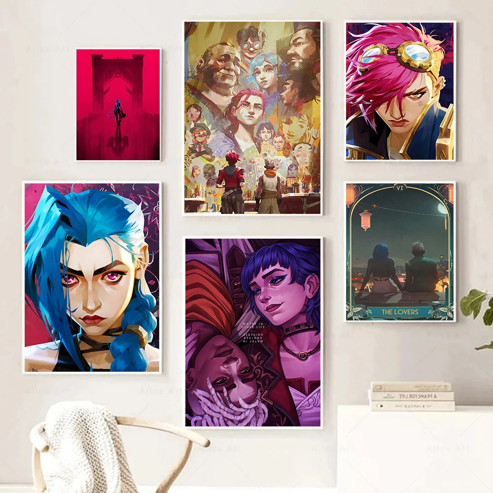 Arcane Season 2 League of Legends Jinx Tarot Card Game Anime Characters Poster Canvas Painting Wall Picture Home Decor Gift