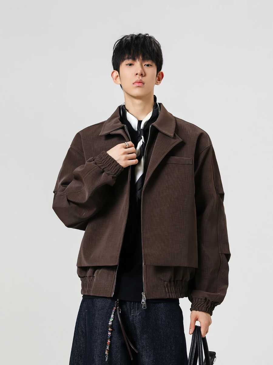 

Мужская куртка в стиле ретро-американский кэжуал, имитация двухслойного кроя, свободный крой, весна-осень, модная, стильная верхняя одежда