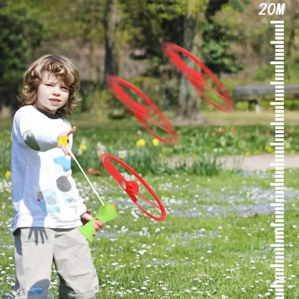 

Launcher Spinner Pull Flying Disc Toys Rotating Educational Ripcord Sky Spin Toys Atmosphere Prop Cartoon Dragonfly Toy Outdoor