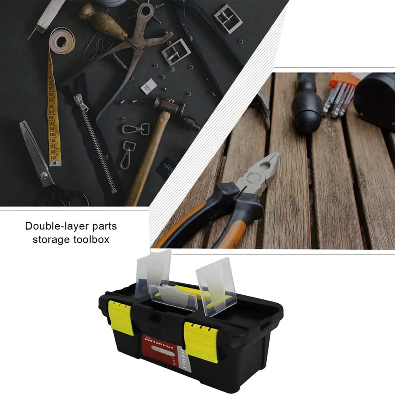 Tool Box with Handle Sturdy Removable Layer Storage Box for Hardware Household Mechanical Repair Tools Electrician Workbench