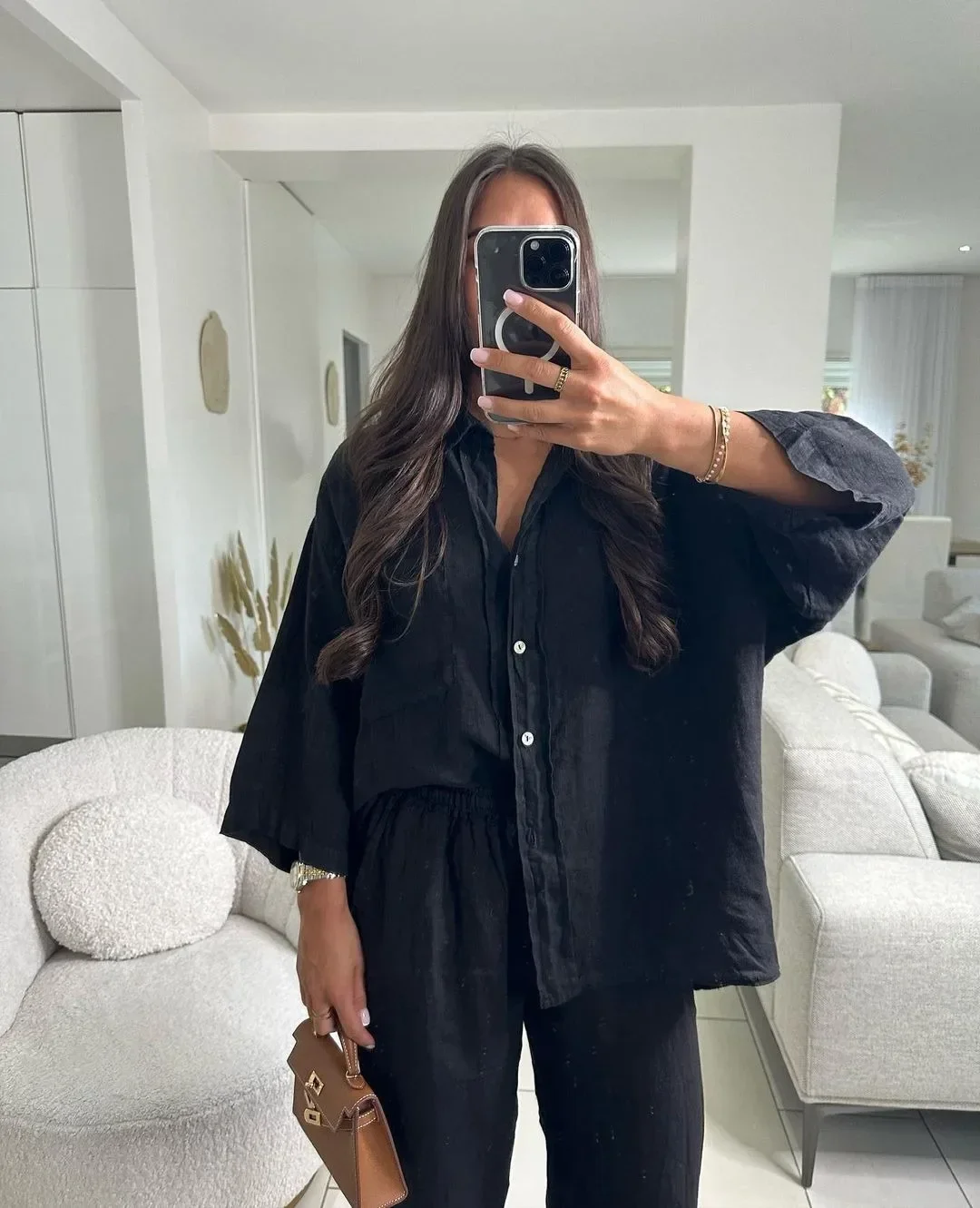 

Spring Women Tracksuit Suit Long Sleeve Loose Shirt Wide-leg Pants Set Female Summer Fashion Casual Loose 2 Piece Suits