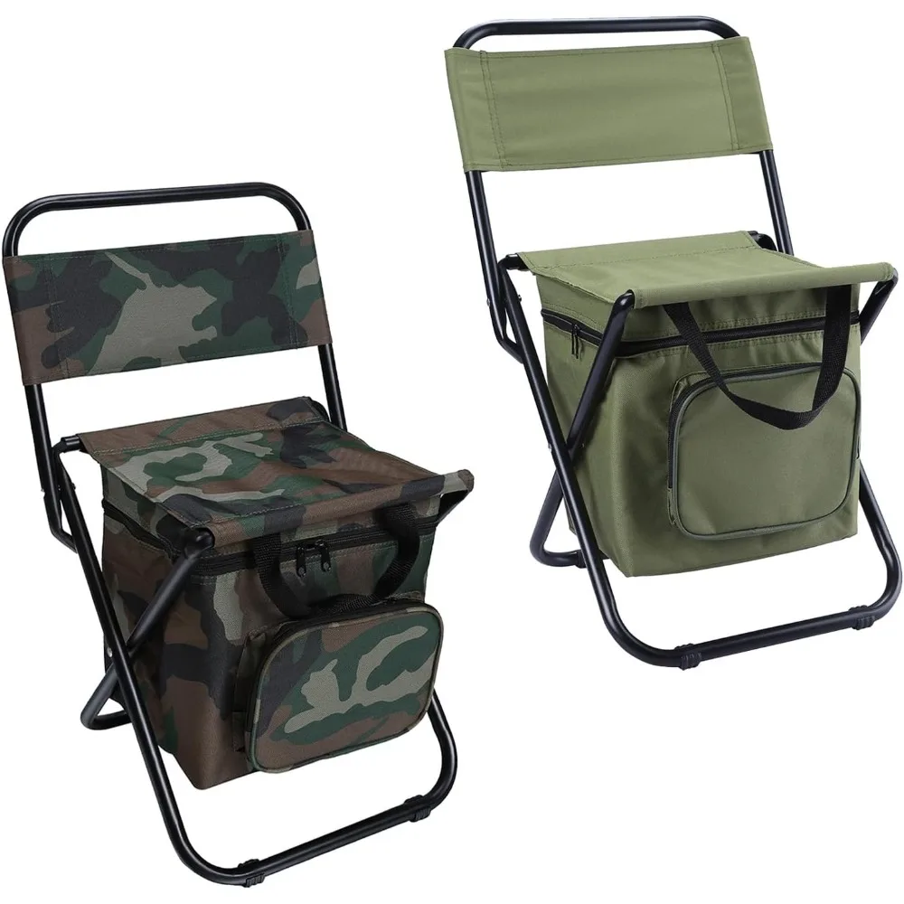 

Fishing Chair with Cooler Bag Compact Fishing Stool Foldable Camping Chair