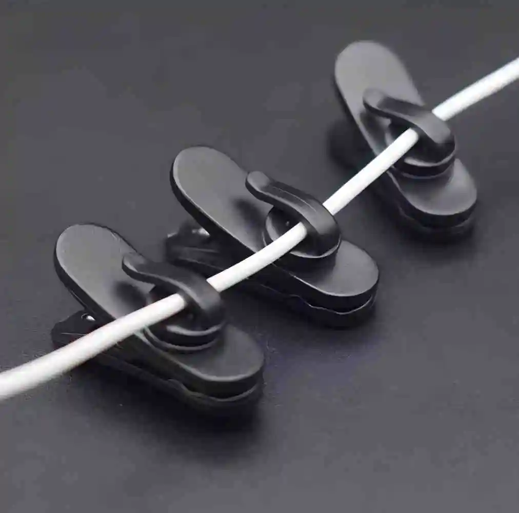 Clip per cavi per auricolari rotanti da 10 pezzi - Plastica resistente ad alta densità |   Supporti per cavi portatili leggeri per scrivania/cuffie/telefono