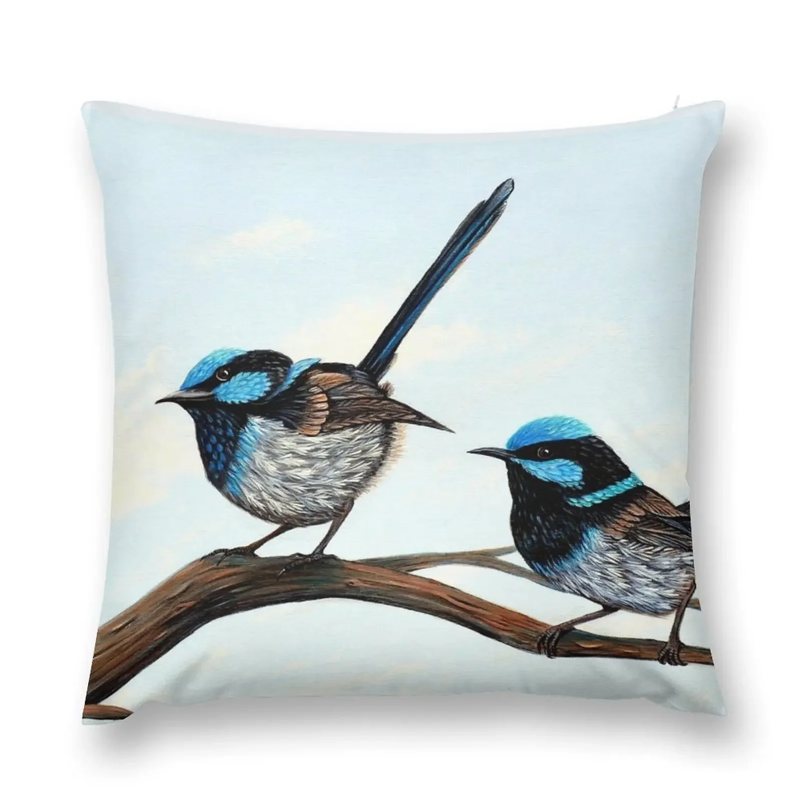 Fairy Wrens - The Blues Brothers Throw Pillow Throw Pillow Covers Sofa Cushion Cover Cushion Child luxury decor pillow