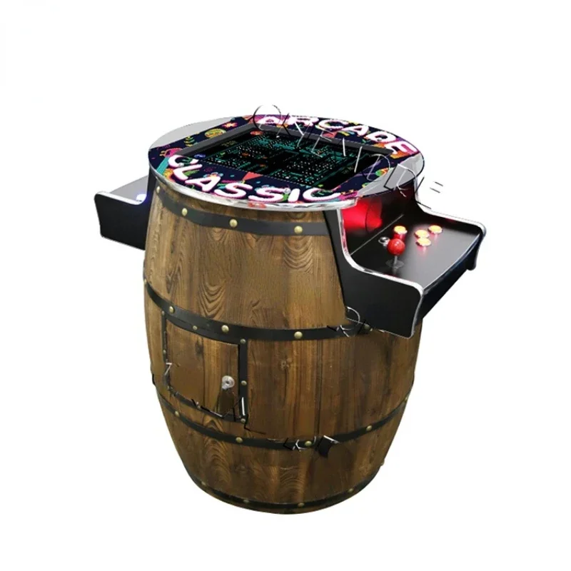 for 2 Players Full Size Wine Barrel Arcade Machine, 60/412 in 1 Classic Retro Games Barrel Arcade Table Cabinet for sale