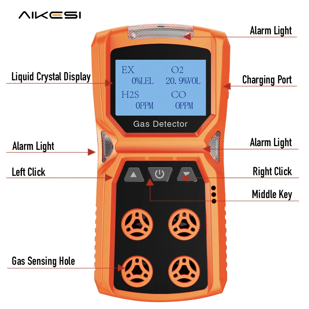 

AIKESI ADKS-4 4, детектор газа, сигнализация, детектор горючего газа, сигнализация угарного газа, измеритель кислорода, детектор утечки газа