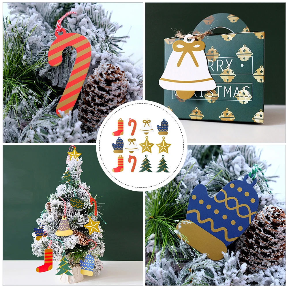

60 Pcs Christmas Decoration Card Decorative Paper Tag Message Greeting Cards Tree Colorful
