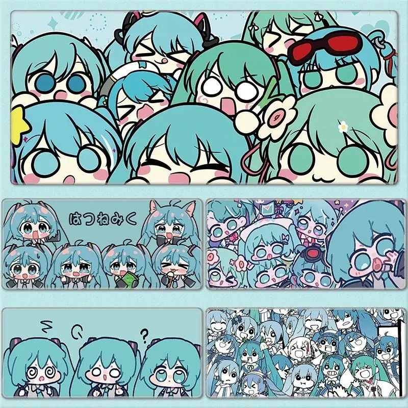 初音ミクマウスパッドキーボードマウスアニメテーブルマットラップトップゲームマウスパッド滑り止めゲームプレーヤーアクセサリー誕生日ギフト
