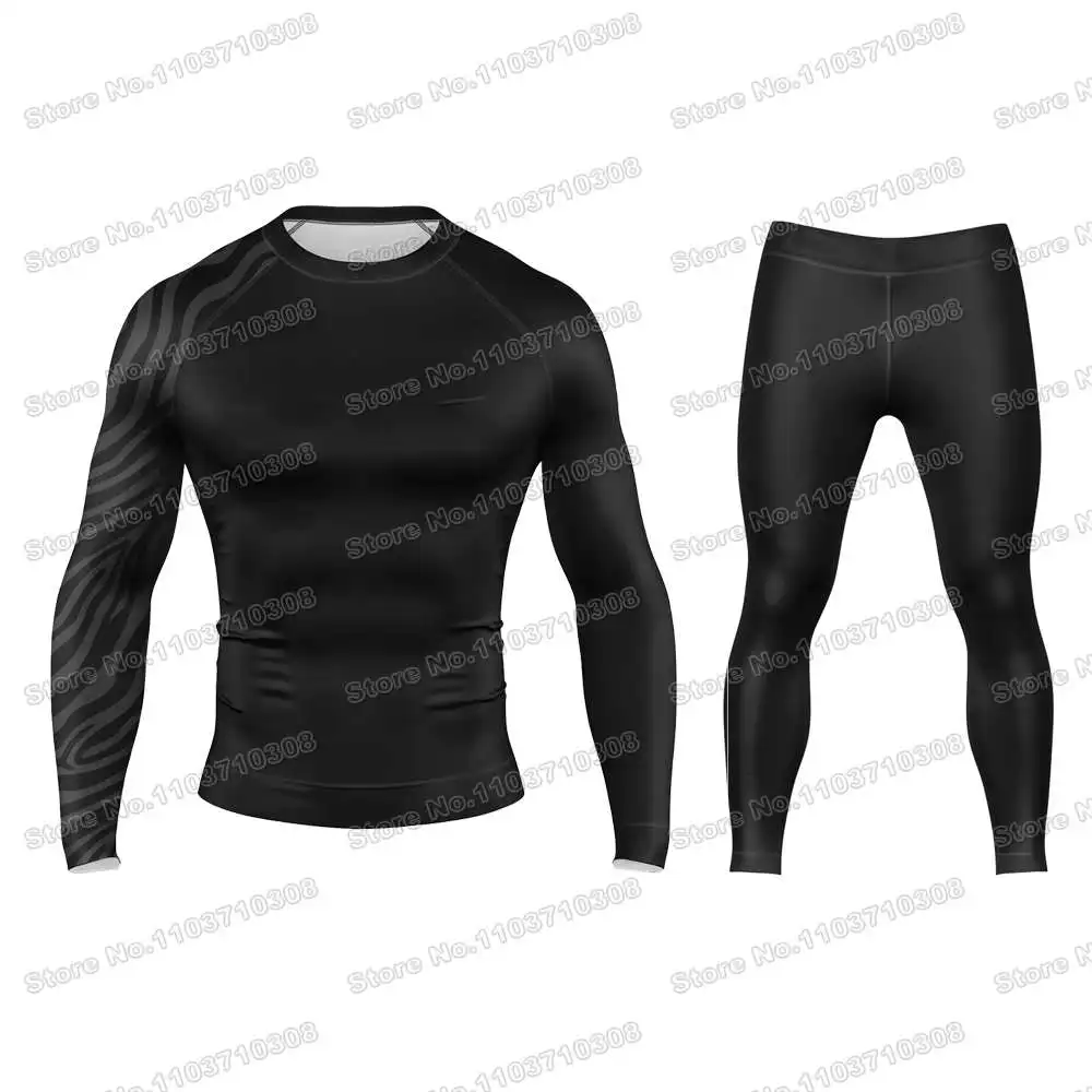 

5th IBJJF RANKED Rash Guards Surfing Jersey Beach Trousers Swimwear Diving Gym Long sleeves MMA BJJ Men Jiu Jitsu Fitness Sets