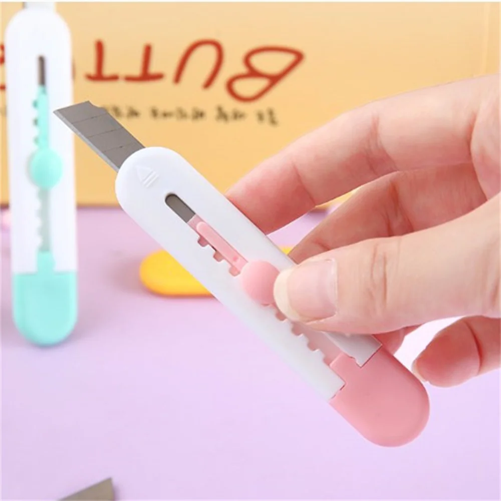 Cute Cartoon Stationery Knife  Mini Utility Retractable Knife Portable Box Cutter Letter Opener Student Office School Supplies