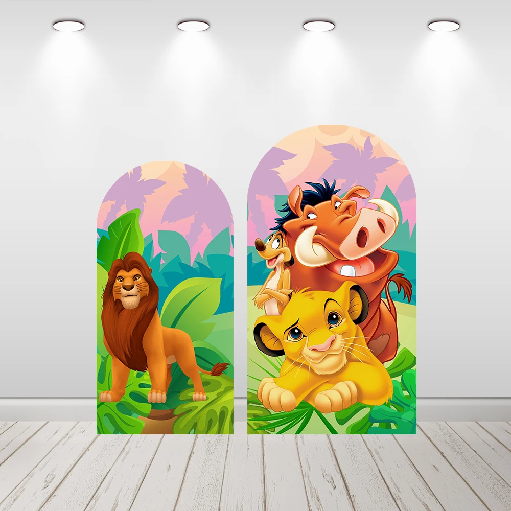 

Lion King Jungle Theme Background Decors Round Customized Backdrop Children's Birthday Decoration baby Shower Banner