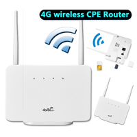 4G Wireless Router 300Mbps 4G Router Wireless Modem External Antenna with Sim Card Slot EU Plug for Home Travel Work