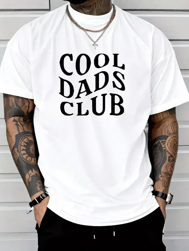 Cool Dads Club T-shirt Men's Short Sleeve Casual Graphic Tee Streetwear Cotton Top Summer Fashion Unisex Apparel Crew Neck Shirt