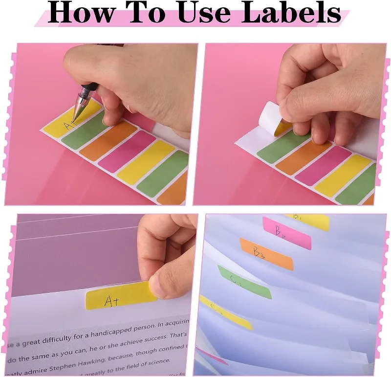 Expanding File Bag Pockets Accordion Bags Multi-Layer 13-Compartment Vertical File Paper Storage Bag A4 Folder Multi-Functional