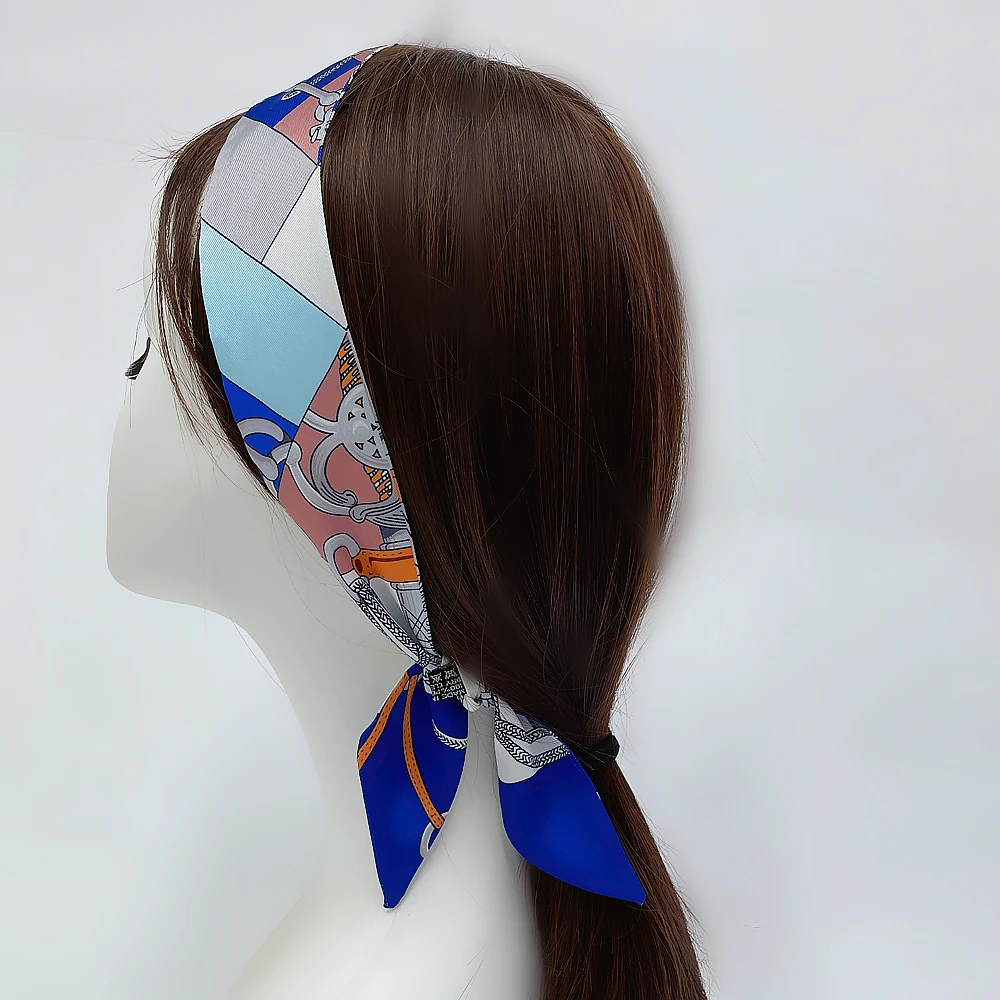 Women Scarf 2024 New Brand Design Luxury Twill Silk Scarf Fashion Headband Foulard Skinny Hair Bag Scarves Neckerchief