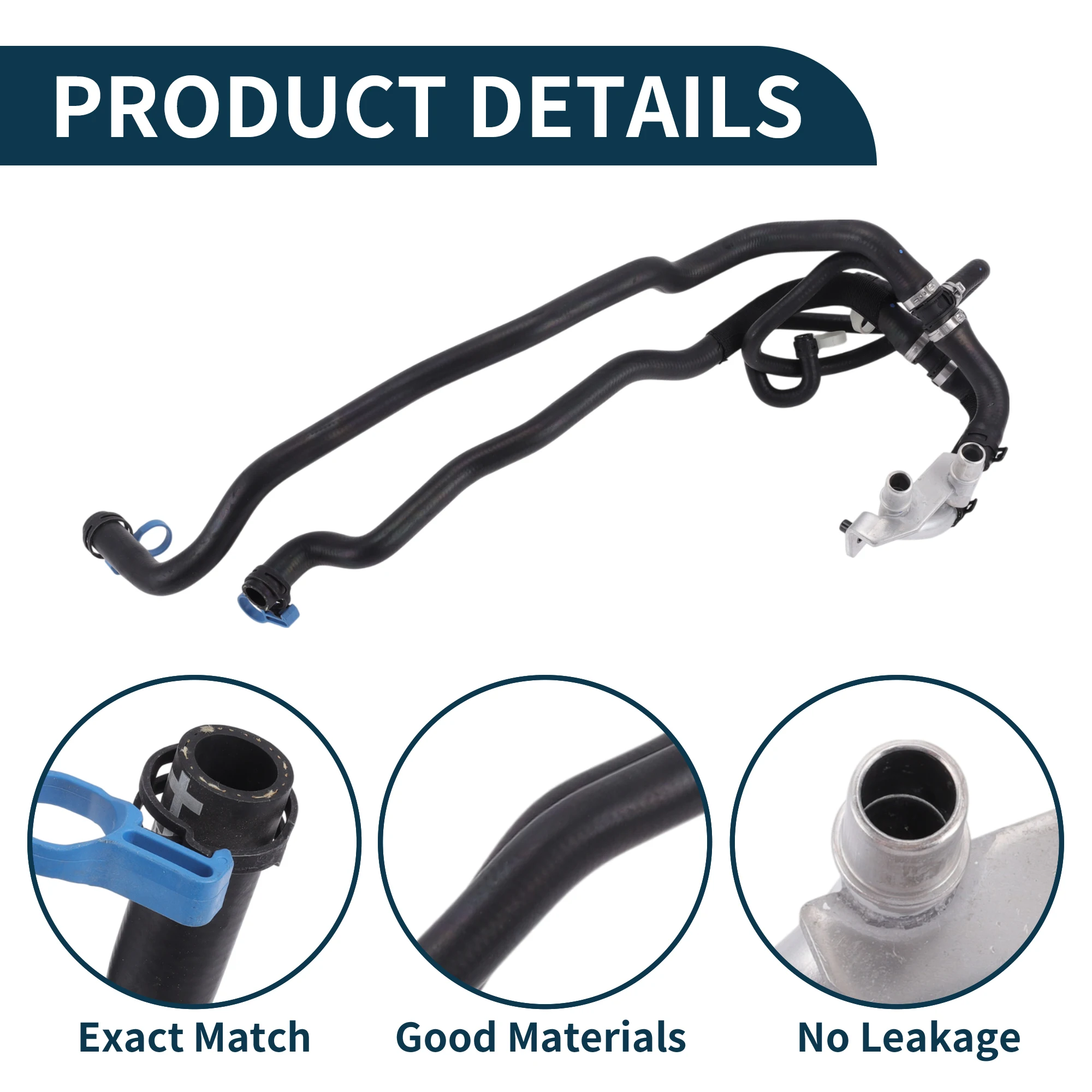 

Motoforti Radiator Hose Heater Hose No.LR006147 for Land Rover for Range Rover 05-09 Rubber Iron Warm Water Pipe Black 1 Pc