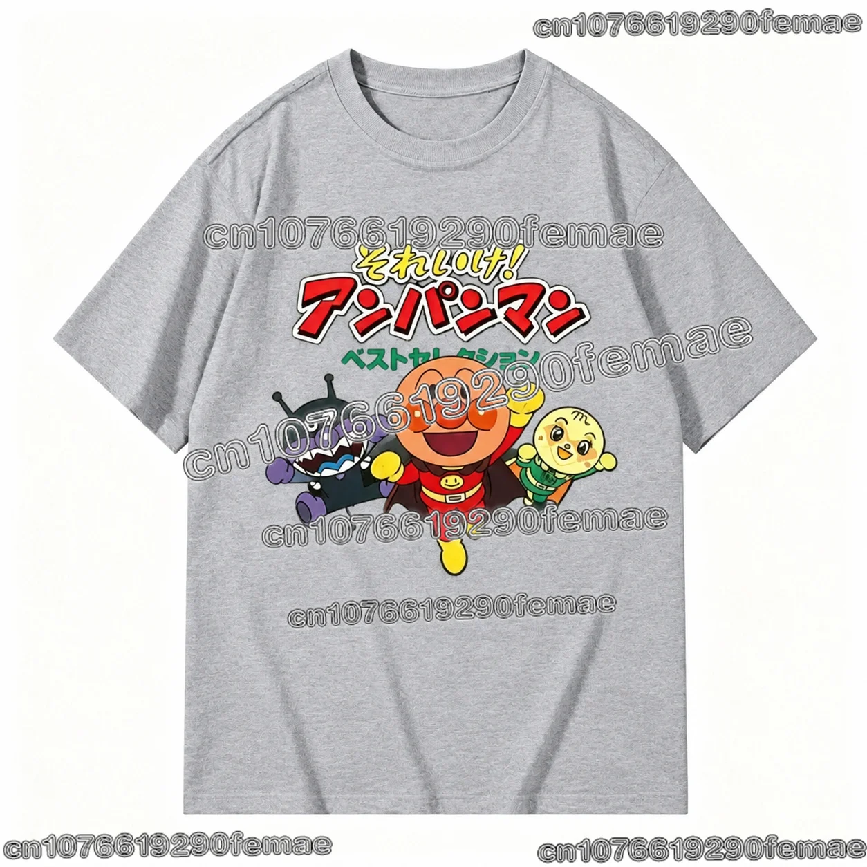 Niedliches ANPANMAN-Cartoon-Print-T-Shirt für Kinder, Unisex, Sommer, lässiges T-Shirt, kurzärmelig, mit grafischem Motiv, Rundhalsausschnitt, Streetwear, bequemes Oberteil. – Detail 6