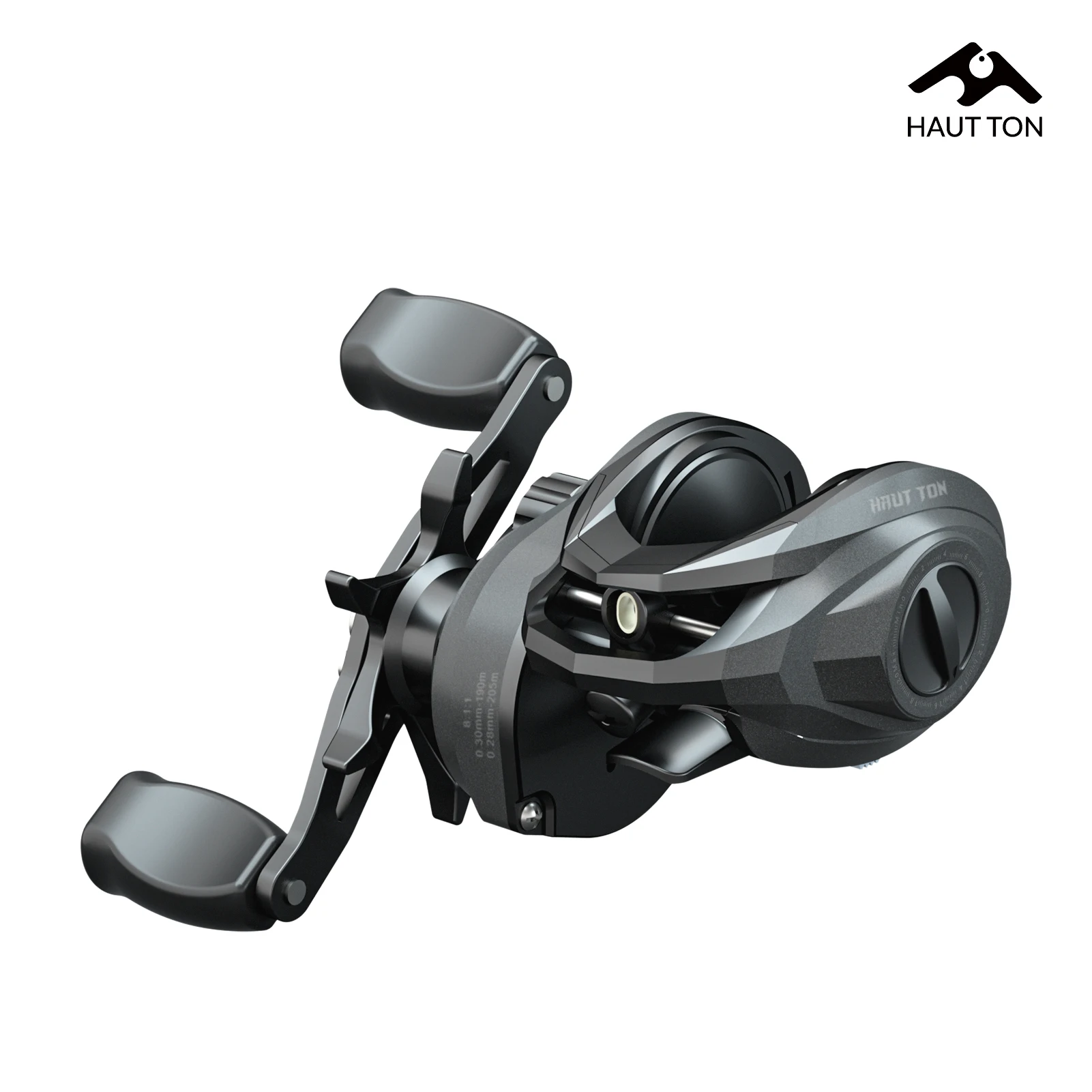 オートトトンブラックオールメタルボディベイトキャスターフィッシングリール、ギア比、最大抗力12kg、4-1bb、バス、フェシュウォーター、塩水釣り、81-1