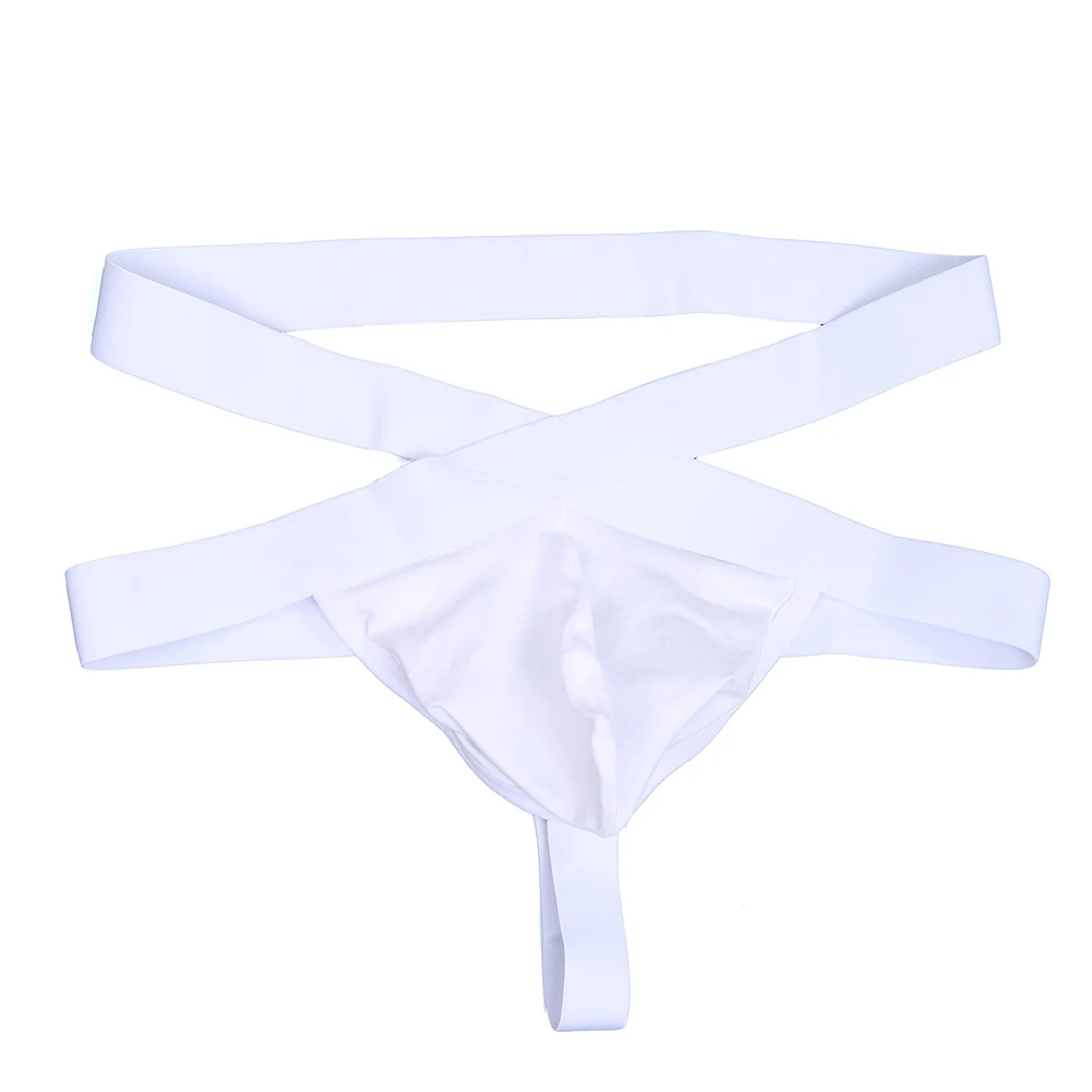 Men's Metal Ring Elastic Sexy Lingerie Ultra Hot Double-belt Gay Thong Underwear For Man Japanese Thongs Extreme Men's Panties