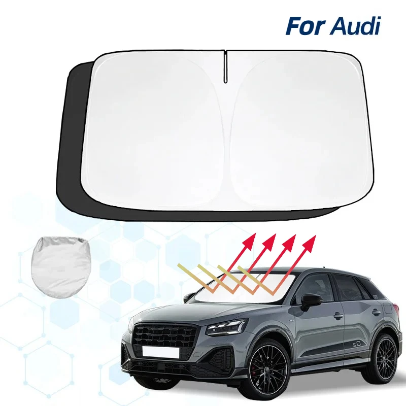 

Windshield Sun Shade For Audi Q2 2018-2024 Sunshade Sun Visor Protector Foldable Blocks UV Rays Keep Your Car Cooler