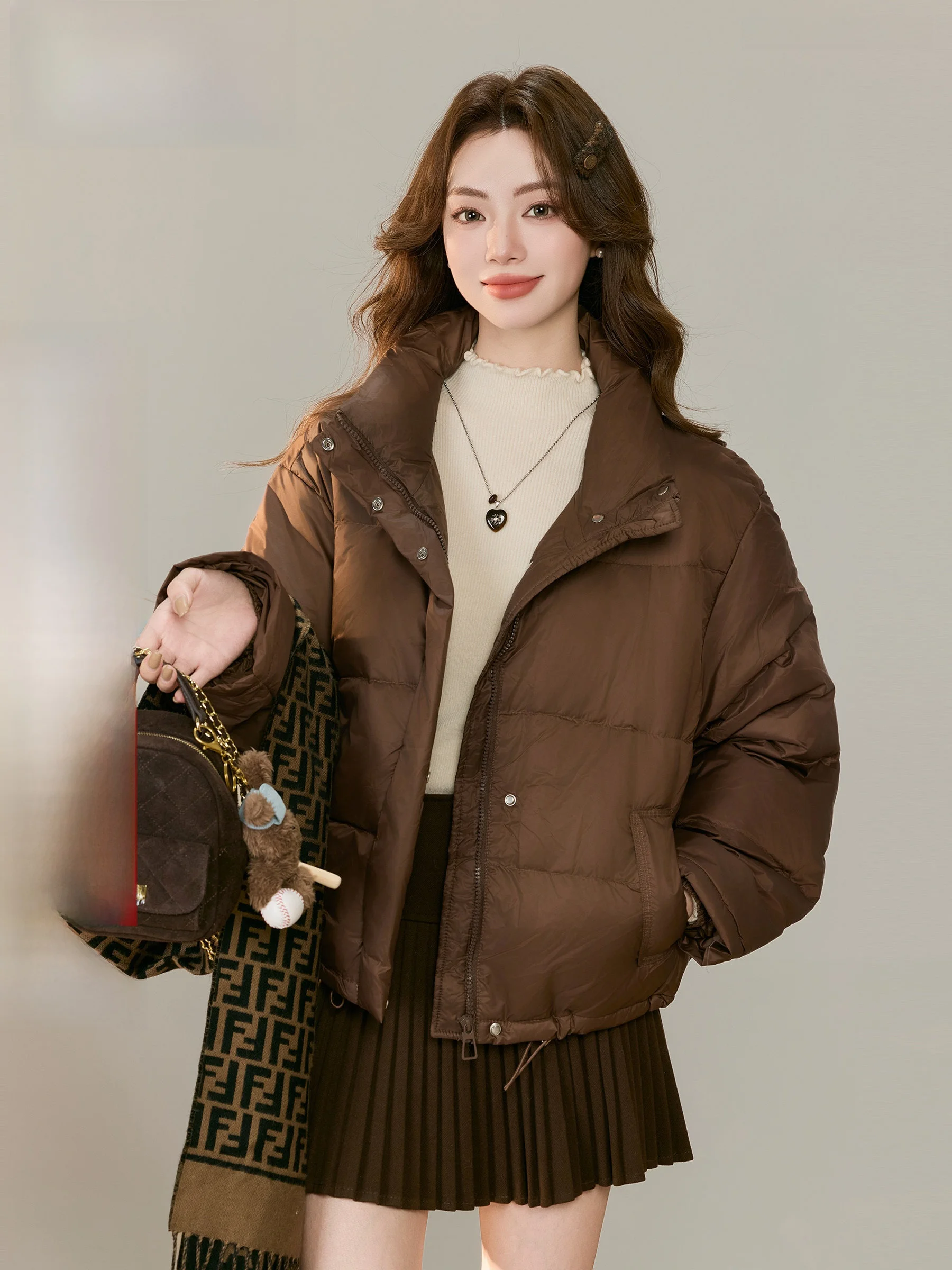 

Warm ort Women's down Jaet Lingjiu Qinglan Yun Design Sensation Small Cro Outerwear Winter New Sle Filling White Du...