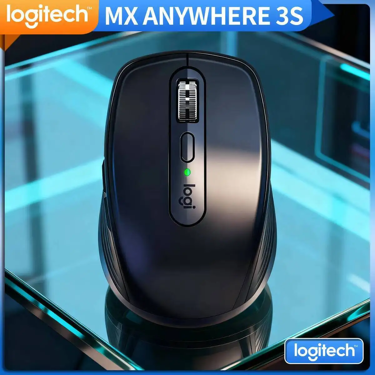 

Durable MX Anywhere 3S Mouse - 8000 DPI Darkfield, Hyper-Scroll, USB-C Fast Charge, Ideal for Store Office & Field Work