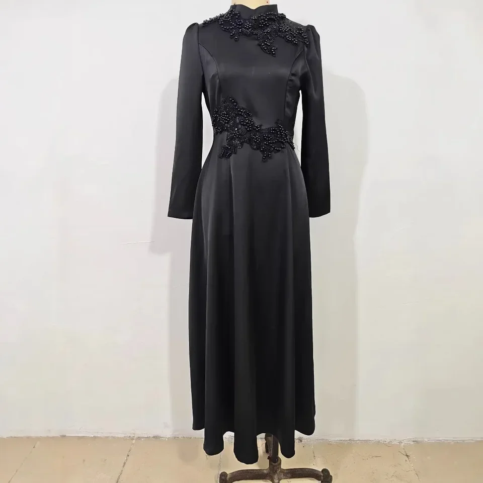 Women Party Dresses Abaya Appliques Ramadan Eid Muslim Morocco Kaftan Dubai Islam Arab Long Robe Jalabiya Vestidos Abayas 2025