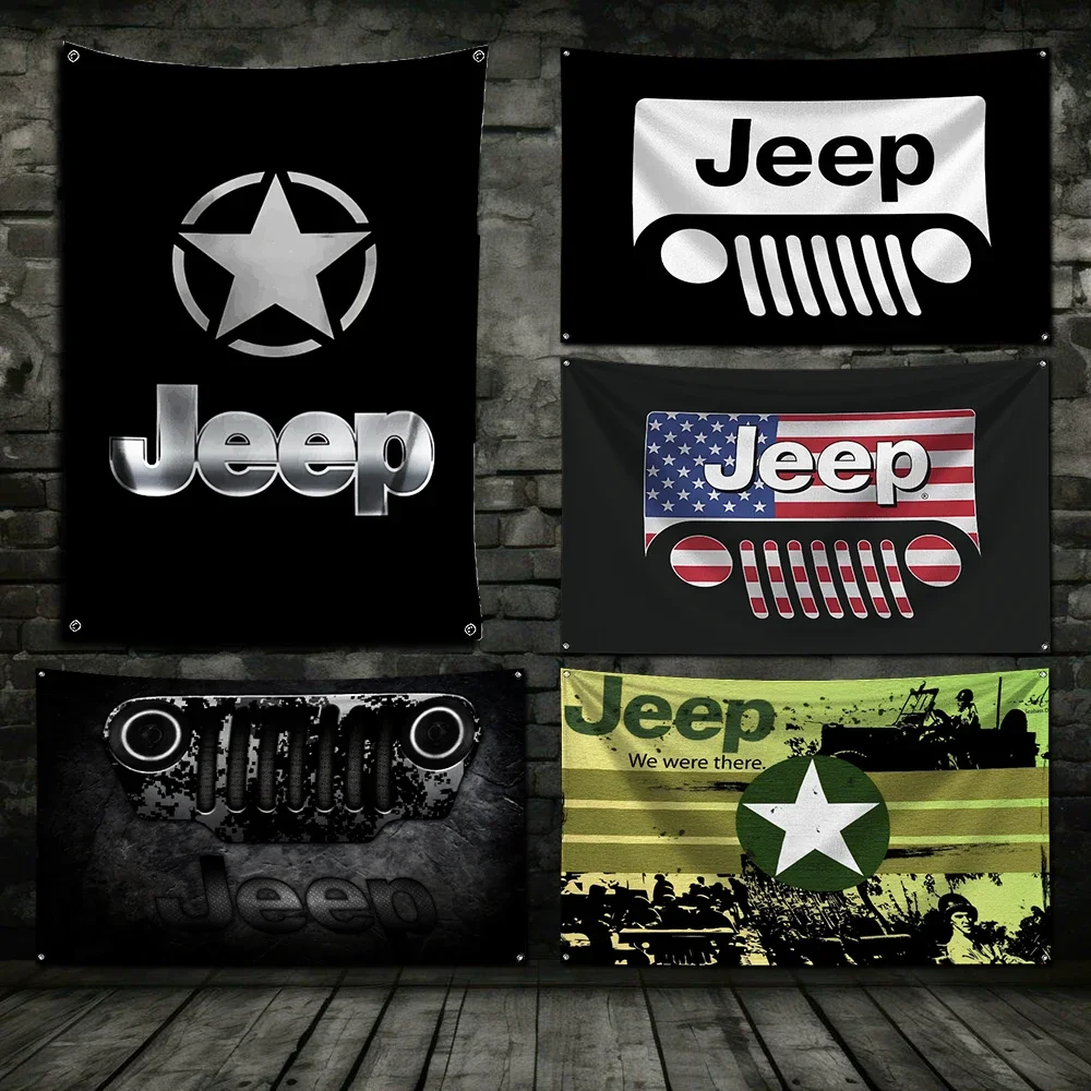 Off-Road Jeep Flag, Polyester Digital Printing Banner, Ideal for Garage/Outdoor Decoration, Durable Quality