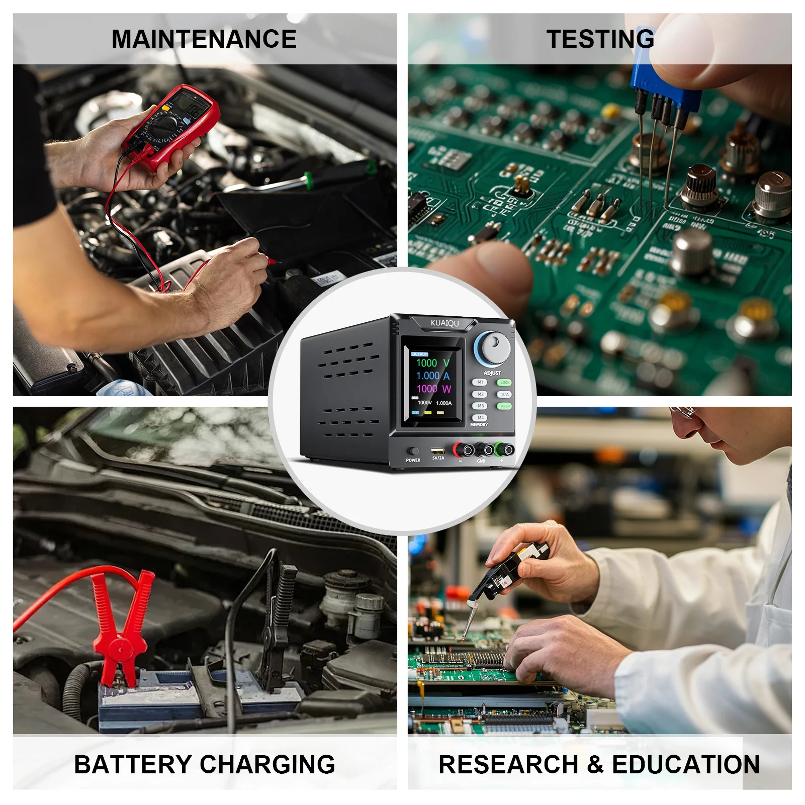 KUAIQU 1000V High Power Supply 800V 400V Adjustable Lab Bench Power Supply Programmable Memory LOCK C.C C.V RS-232 USB Software