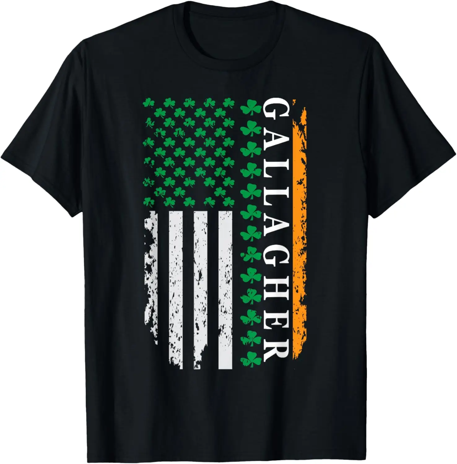 

Shamrock USA Flag St Patrick's Day Gallagher T-shirt