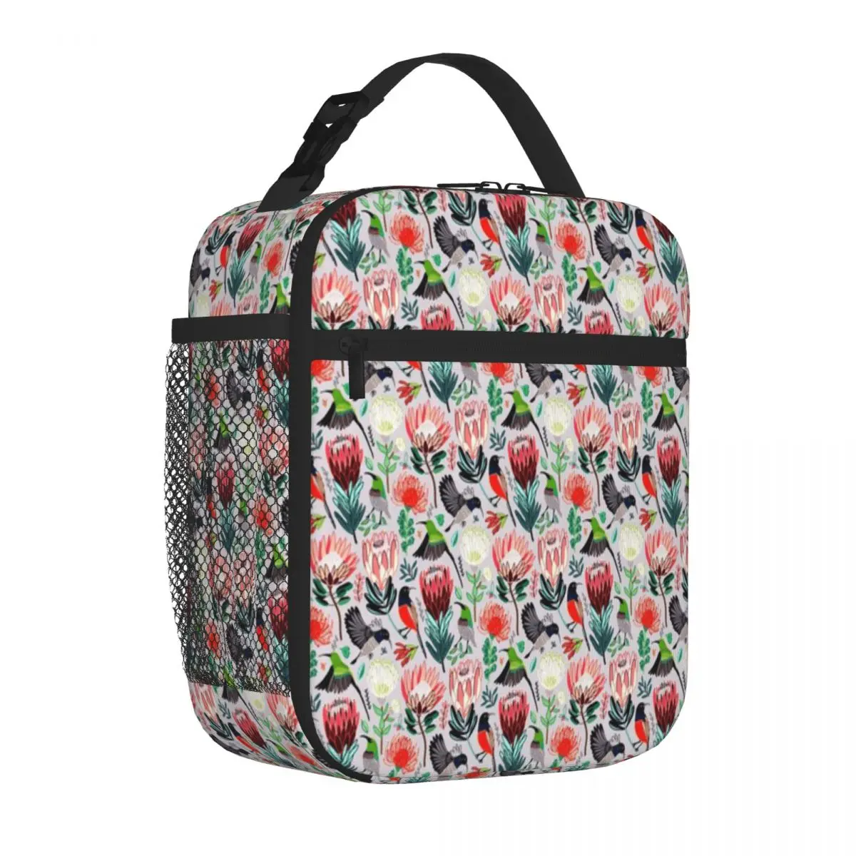 Hot Sale Sunbirds Proteas On Grey Single Layer Neoprene Lunch Bag Urban Commute Adult Lunch Bag