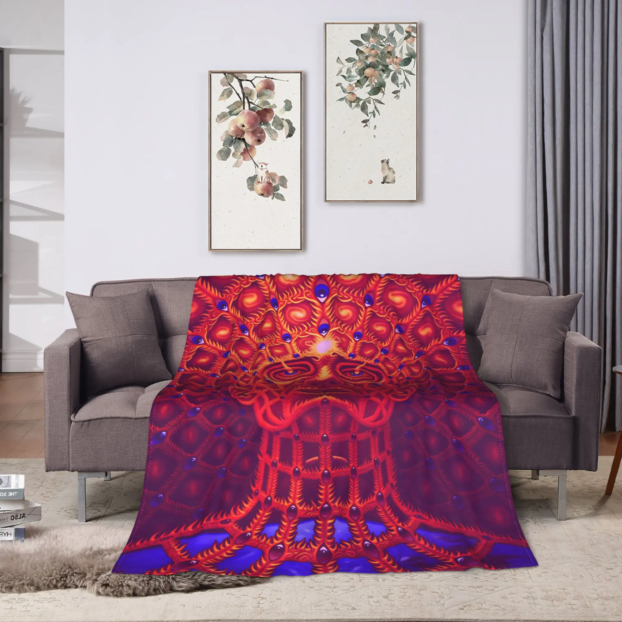 Alex Grey Trippy Psychedelic Super Soft Blanket Fashion Couch Chair Flannel Bedspread Sofa Bed Cover