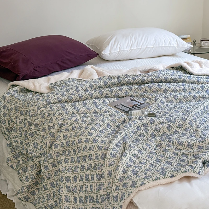 

Плед из чистого хлопка для младенцев: осенне-зимнее тепло, дышащий марлевый стиль, мягкое одеяло из полиэфирного волокна для сна