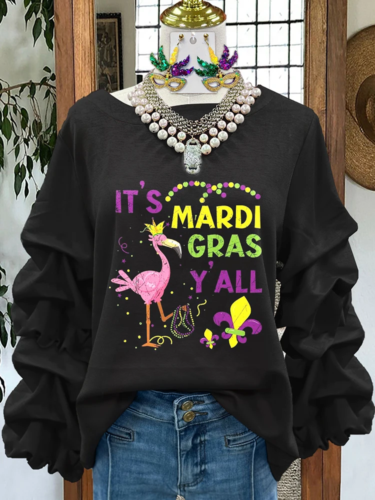 American Mardi Gras Pleated Sweatshirts