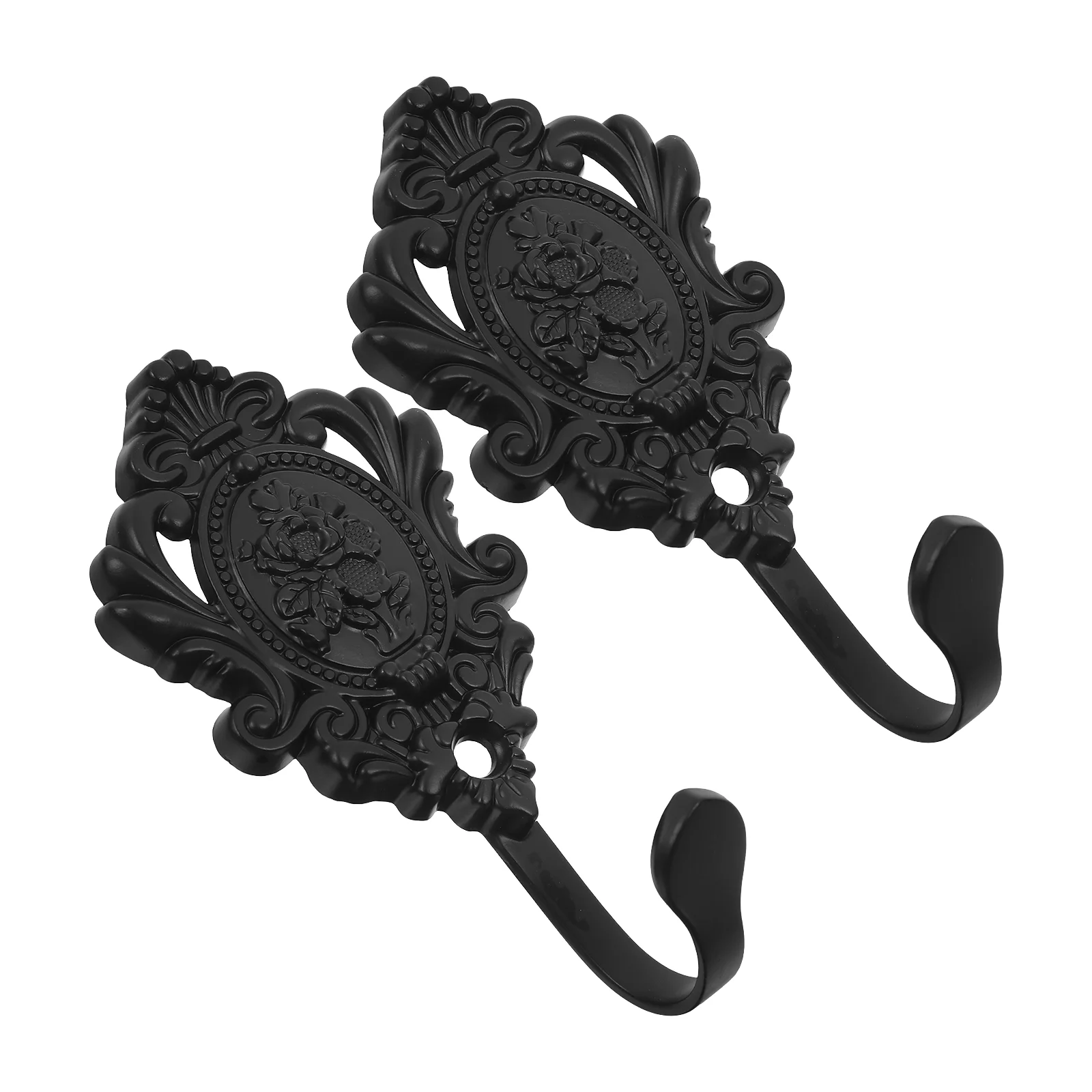 2 Pcs Outdoor Curtains Hook Holdbacks for Walls Drapery Hooks Side Metal Holder Vintage Black